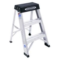 WERNER 150B Step Ladder 8 ft Max Reach H 3-Step 300 lb Type IA Duty