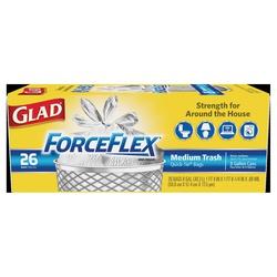 GLAD ForceFlex 70403 Garbage Bag M 8 gal Capacity White