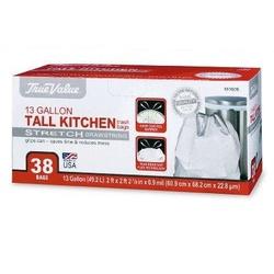 True Value 1200044 Tall Kitchen Trash Bag 13 gal Capacity White