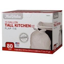 True Value 1221752 Tall Kitchen Trash Bag 13 gal Capacity White