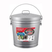 Behrens 6110 Locking Lid Can 10 gal Capacity Galvanized Steel Silver