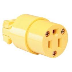 Pass and Seymour 4887YCC10 Connector 2-Pole 15 A 125 V NEMA 5-15R Yellow