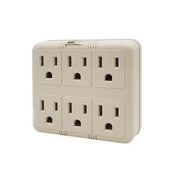 Uninex PS23U-IV Current Tap Outlet 15 A 125 V 6-Outlet Ivory