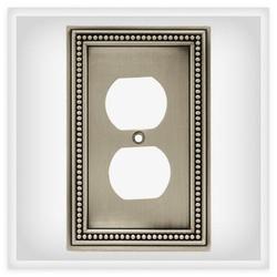 Liberty Hardware Beaded W10103-BSP-U Outlet Cover 3.19 in L 4.96 in W
