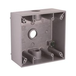 HUBBELL 5333-0 Box 3-Outlet 1-Gang Aluminum Gray Powder-Coated
