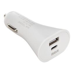 RCA TCD233WZ USB/Type-C Car Charger 12 V Input 3.4 A Charge White