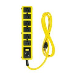 CCI 5139N Power Outlet Strip 6 ft L Cable 6-Socket 15 A 125 V Yellow