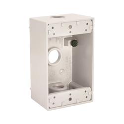 HUBBELL 5320-1 Box 3-Outlet 1-Gang Aluminum White Powder-Coated
