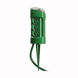 CCI 13547 Power Stake 15 A 125 V 1875 W 6-Outlet Green