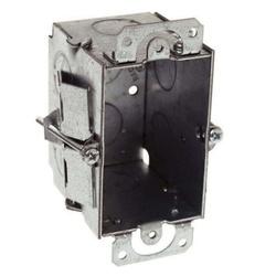 RACO 506 Switch Box 1-Gang 4-Knockout Steel Gray Galvanized Clip