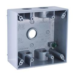 HUBBELL 5337-0 Box 5-Outlet 2-Gang Aluminum Gray Powder-Coated