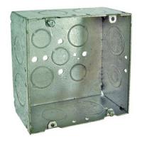 RACO 8265 Ceiling Outlet Box 2-Gang 12-Knockout Steel Gray
