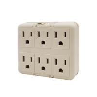 Uninex PS23U-IV Current Tap Outlet 15 A 125 V 6-Outlet Ivory