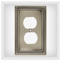 Liberty Hardware Beaded W10103-BSP-U Outlet Cover 3.19 in L 4.96 in W