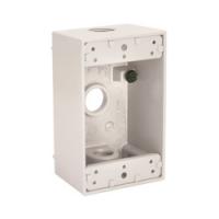 HUBBELL 5320-1 Box 3-Outlet 1-Gang Aluminum White Powder-Coated