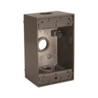 HUBBELL 5320-2 Box 3-Outlet 1-Gang Aluminum Bronze Powder-Coated