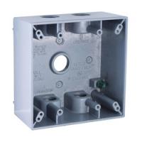 HUBBELL 5337-0 Box 5-Outlet 2-Gang Aluminum Gray Powder-Coated