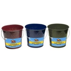 TIKI 1417039 Lavish Woodland Wax Bucket Candle Army Green/Burgundy/Navy
