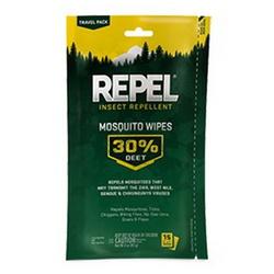 REPEL HG-94100 Insect Repellent Mosquito Wipe Wetted Fabric Alcohol 15