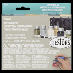 TESTORS 281228 Paint Set Flat Flat Black/Flat Camo Green Drab/Flat Dark