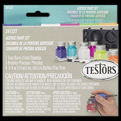 TESTORS 281227 Paint Set Flat Flat Black/Flat Camo Green Drab/Flat Dark