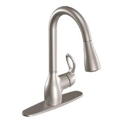 Moen Kleo CA87011SRS Pulldown Faucet, 1.5 gpm, 1-Faucet Handle, Metal,