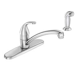 Moen Adler 87604 Kitchen Faucet, 1.5 gpm, 4-Faucet Hole, Brass/Metal,