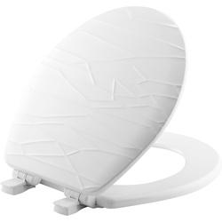 Mayfair 37SLOW 000 Toilet Seat Round Wood White Easy Clean and Change