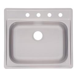 KINDRED FSS804NB Kitchen Sink 4-Faucet Hole 25 in OAW 22 in OAD 8 in