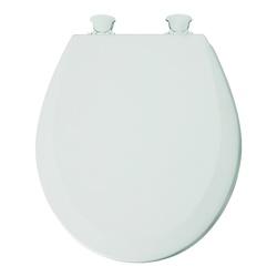 Mayfair 41ECDG-000 Toilet Seat Round Wood White Twist Hinge