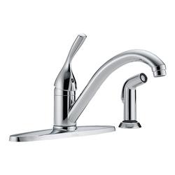 DELTA 400-DST Kitchen Faucet with Side Spray, 1.8 gpm, 1-Faucet Handle,