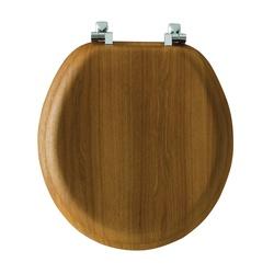 Mayfair 9601CP378 Toilet Seat Round Wood Veneer Natural Oak