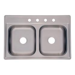 KINDRED FDS604NB Kitchen Sink 4-Faucet Hole 33 in OAW 22 in OAD 6 in