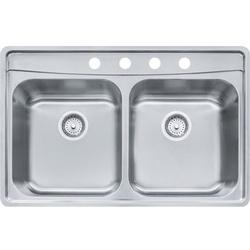 FRANKE Evolution EVDAS804-20 Kitchen Sink 4-Faucet Hole 22-1/2 in OAW