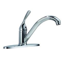 DELTA Classic 100-DST Kitchen Faucet, 1.8 gpm, Metal, Chrome, Deck Mounting,