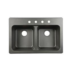 KINDRED FTB904BX Kitchen Sink 4-Deck Hole 33 in OAW 22 in OAH 9 in OAD