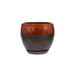 Southern Patio Clayworks CRM-031116 Planter with Saucer 5.91 in Dia Egg