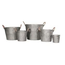 robert allen home and garden MPT01651 Planter with Rope Handle Round Metal