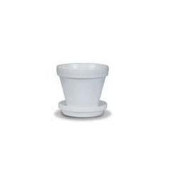 Ceramo PCS-4-W Standard Pot 4-1/2 in Dia White Powder-Coated