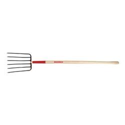 RAZOR-BACK 74124 Tine Manure Fork Oval Tine Steel Tine Wood Handle 48 in