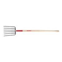 RAZOR-BACK 74124 Tine Manure Fork Oval Tine Steel Tine Wood Handle 48 in