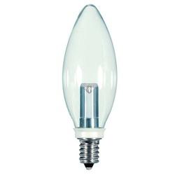 Satco S9152 LED Bulb 1 W Candelabra E12 Lamp Base BA9-1/2 Lamp Warm