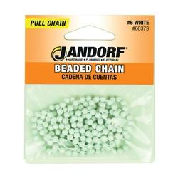 Jandorf 60373 Beaded Chain with Connector 3 ft L White