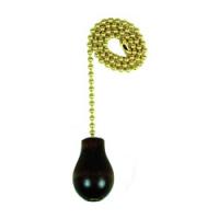 Jandorf 60318 Pull Chain 12 in L Chain Brass/Wood Walnut
