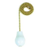 Jandorf 60319 Pull Chain 12 in L Chain Brass White