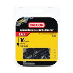 Oregon L67 Chainsaw Chain 16 in L Bar 0.63 Gauge 0.325 in TPI/Pitch 67