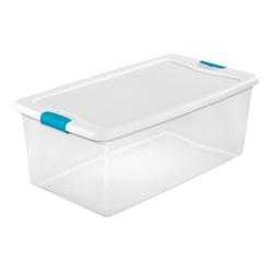 Sterilite 14998004 Latching Box Plastic Clear/White 33-7/8 in L 18-3/4