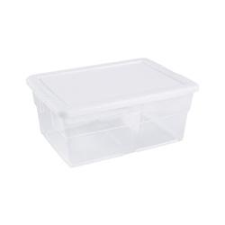 Sterilite 16448012 Storage Box 16 qt Capacity Plastic White