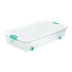 Sterilite 14988004 Latching Box Plastic Clear/White 33-7/8 in L 18-3/4