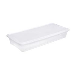 Sterilite 19608006 Storage Box Plastic Clear/White 34-7/8 in L 16-5/8 in